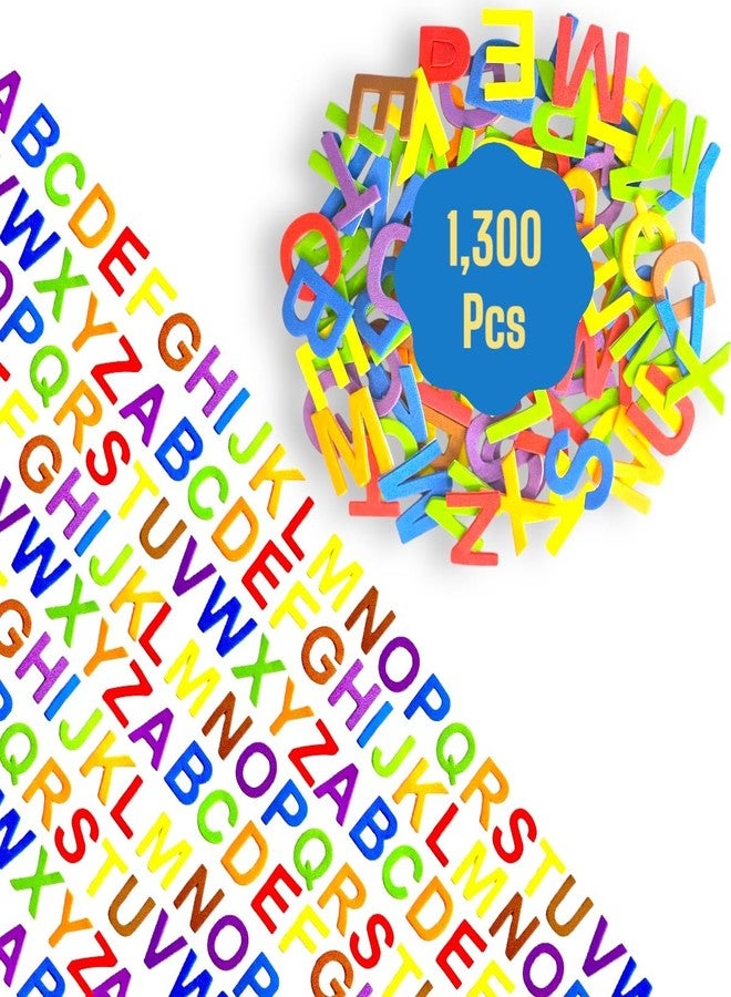 جويفول آرتستري 1300 قطعة من ملصقات الحروف الإسفنجية للأعمال اليدوية - 8 ألوان من حروف الأبجدية الإسفنجية اللاصقة للأعمال اليدوية، ملصقات ABC، حروف ABC بارزة (8 ألوان) - Image 1